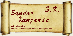Šandor Kanjerić vizit kartica